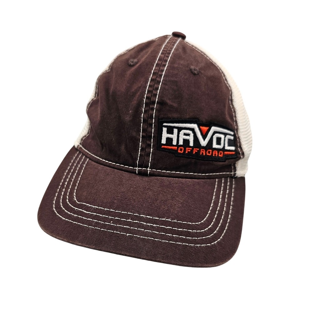 Havoc Offroad Trucker Hat Pacific Headwear Style 67 Brown Tan Mesh Snapback Cap‎
